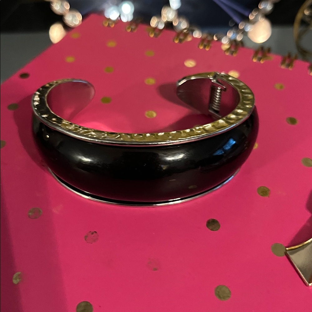 Black and Silver Bangle Bracelet
